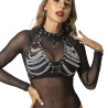 Subblime - Soutien-Gorge Harnais Et Collier Avec Chaîne S Taille Unique